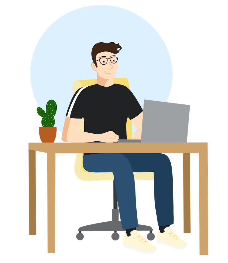 Illustration of me working on my computer